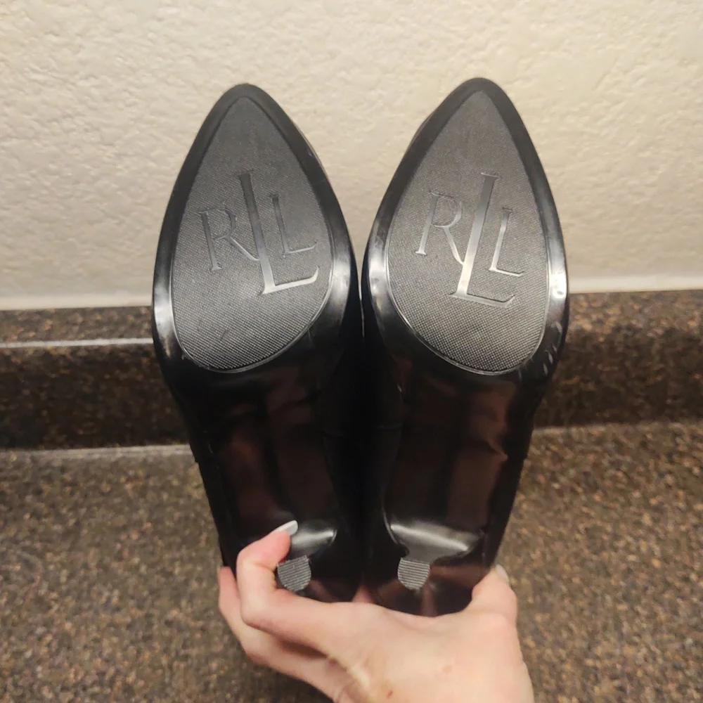 LIKE NEW! Ralph Lauren "Leola" Black High Heel Ankle Boots MSRP $140 (Copy) - Picture 8 of 16